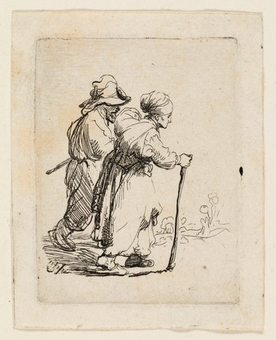 Deux vagabonds, un homme et une femme - Rembrandt van Rijn