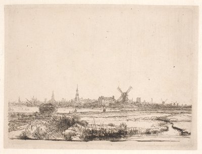 Vue vers Amsterdam - Rembrandt van Rijn