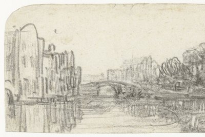 Vue du Nieuwezijds Voorburgwal - Rembrandt van Rijn
