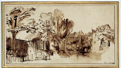 Vue du canal Singel à Amersfoort - Rembrandt van Rijn