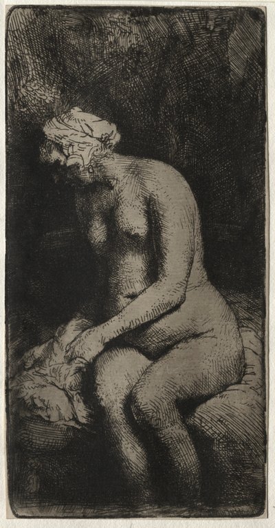 Femme se baignant les pieds dans un ruisseau, 1658 - Rembrandt van Rijn