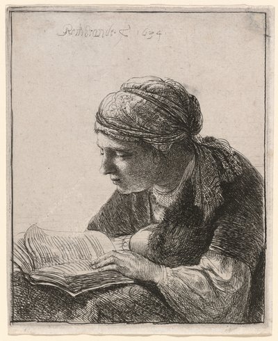 Femme Lisant - Rembrandt van Rijn
