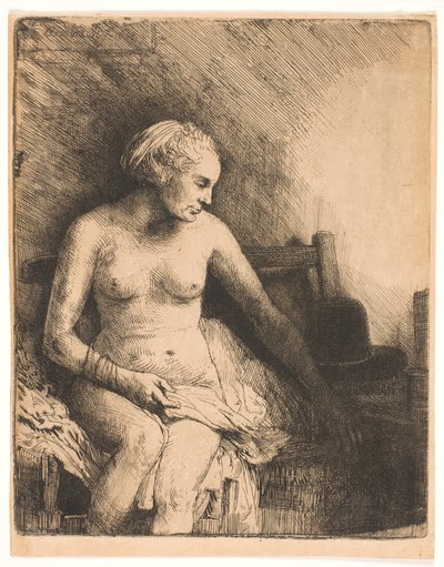 Femme au bain, avec un chapeau à côté d