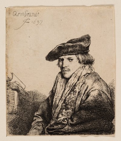 Jeune homme avec un bonnet de velours (Petrus Sylvius ?) - Rembrandt van Rijn