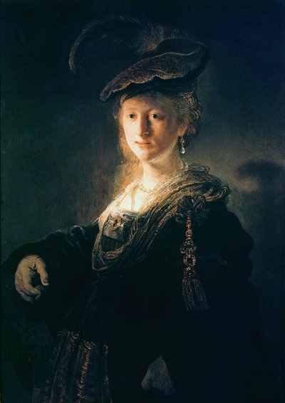 Jeune femme en costume de fantaisie - Rembrandt van Rijn