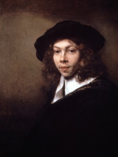 Jeune homme avec un chapeau noir - Rembrandt van Rijn
