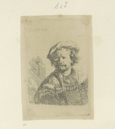 Autoportrait avec béret et manteau orné - Rembrandt van Rijn
