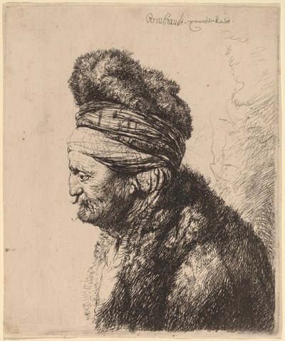 La deuxième tête orientale - Rembrandt van Rijn and Studio of Rembrandt