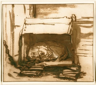 Chien de garde endormi - Rembrandt van Rijn