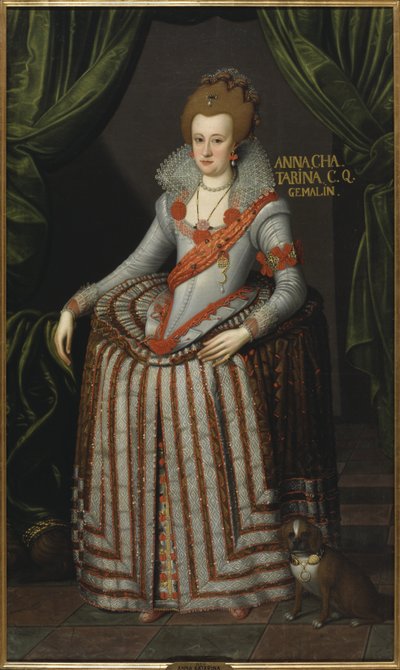 Portrait de la princesse Anne Catherine de Brandebourg, reine consort de Danemark Norvège - Remmert (c.1575 1649) Petersen