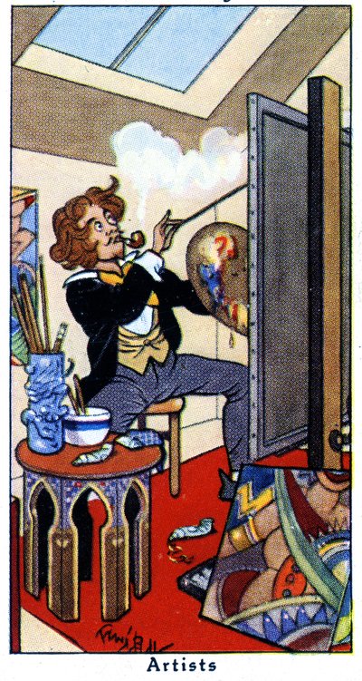 Un artiste peignant dans son atelier, 1936 - René Bull