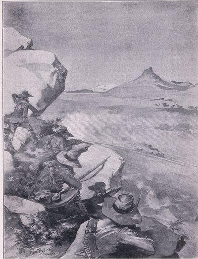 Les Boers tirant sur le train du général French - René Bull