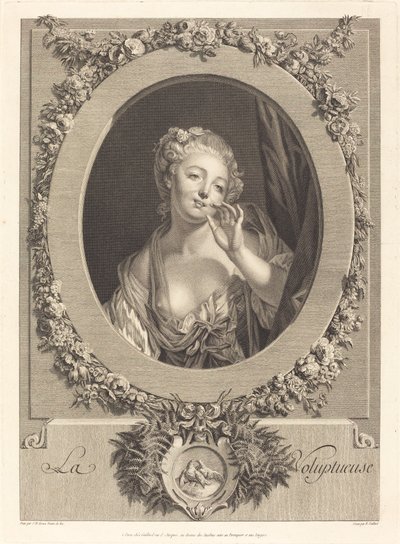 La voluptueuse - René Gaillard after Jean Baptiste Greuze