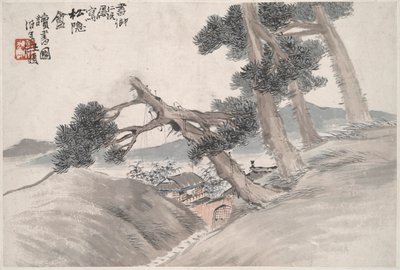 Lecture au studio de pin isolé (Song yin an) - Ren Yi