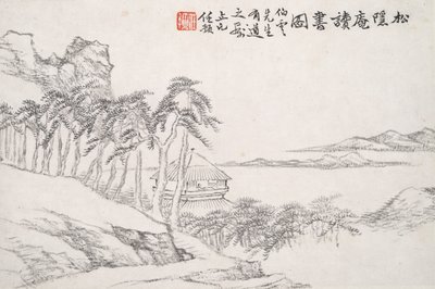 Lecture au studio du pin isolé (Song yin an) - Ren Yu