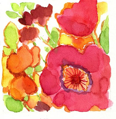 Une aquarelle florale éclatante - Renate Holzner