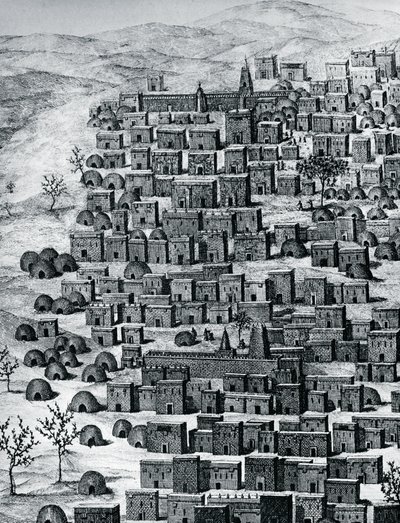 Vue de la ville de Tombouctou, Mali, gravure de Voyages à travers l
