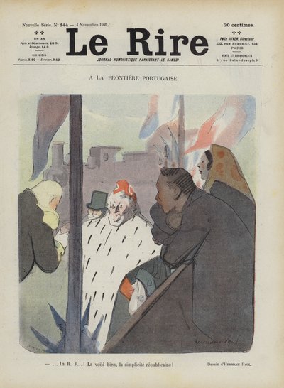 À la frontière portugaise. Illustration pour Le Rire - Rene George Hermann Paul