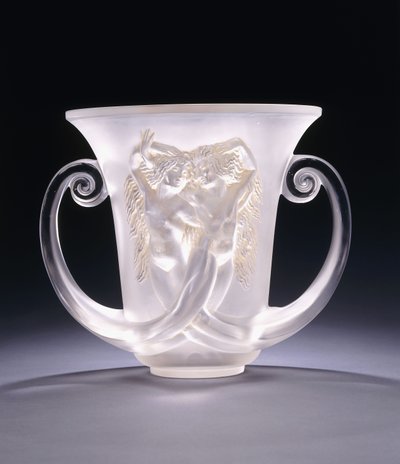 Nadica; un vase en verre moulé très rare représentant deux sirènes, c.1930s - Rene Jules Lalique