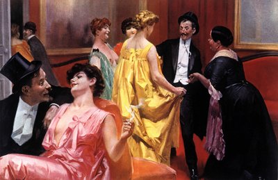 La présentation. Maison parisienne au début du 20ème siècle. Illustration de René Lelong (1871-1933) - Rene Lelong
