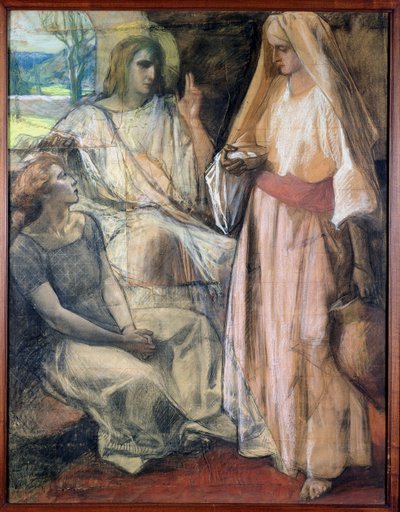 Le Christ dans la maison de Marthe et Marie, 1924 (pastel sur papier) - Rene Marie Castaing