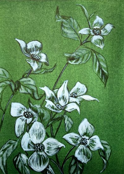 Fleurs botaniques vertes - Renee Machan Cottagecore Artist