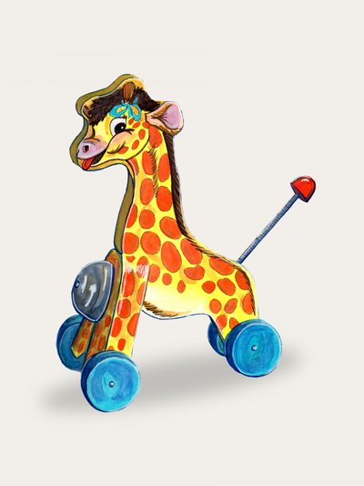 Jouet à tirer « Happy Giraffe » - Renee Machan Cottagecore Artist