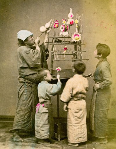 Vendeur de ballons. c1875 - Renjo Shimooka