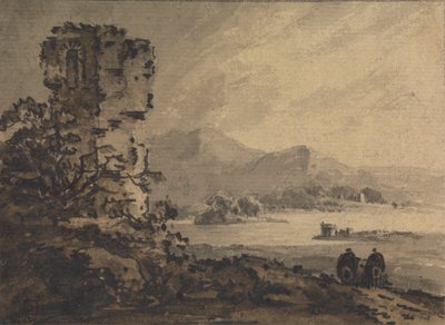 Paysage classique avec deux figures à cheval à droite - Rev. William Gilpin