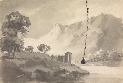Paysage avec château, rivière et montagne - Rev. William Gilpin