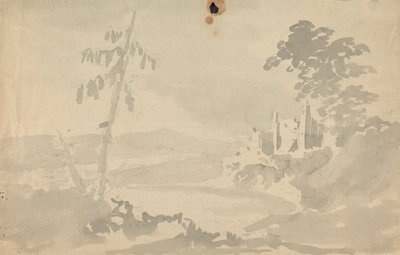 Paysage avec château et rivière - Rev. William Gilpin
