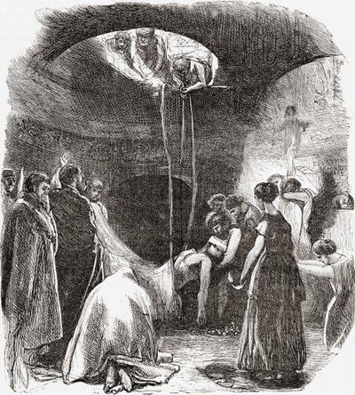 Une sépulture chrétienne précoce dans les Catacombes de Rome, Italie. D