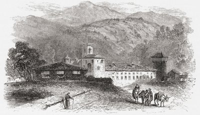 Couvent de Vallombrosa, Florence, Italie à la fin du 19e siècle. De Italian Pictures par le révérend Samuel Manning, publié vers 1890. - Reverend Samuel Manning