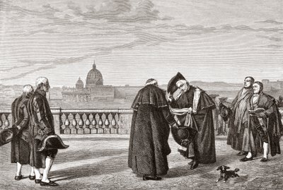 Sur la colline du Pincio, Rome, Italie, avec Saint-Pierre en arrière-plan à la fin du XIXe siècle. Tiré de 