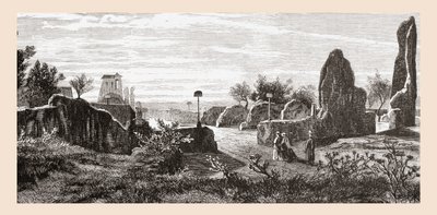 Ruines du Palais des Césars, colline du Palatin, Rome, Italie à la fin du XIXe siècle. De 