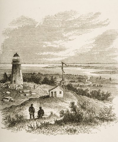 Sandy Hook New Jersey, vu du phare dans les années 1870, c.1880 - Reverend Samuel Manning