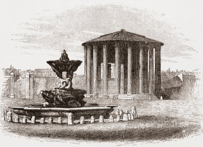 Temple de Vesta, Forum romain, Rome, Italie à la fin du XIXe siècle. Tiré de 