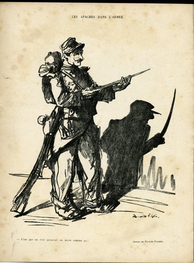 Illustration de Ricardo Flores (1878-1918) dans Le Lire, 22/01/10 - Apaches dans l