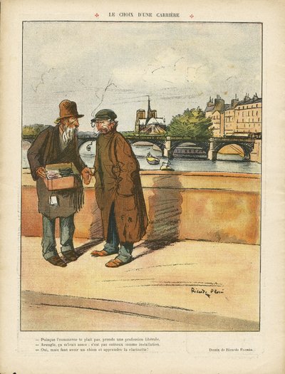 Illustration de Ricardo Flores (1878-1918) dans Le Rire, 06/03/09 - Le choix d