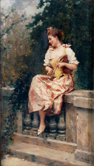 Fille avec flûte - Ricardo de Madrazo y Garreta