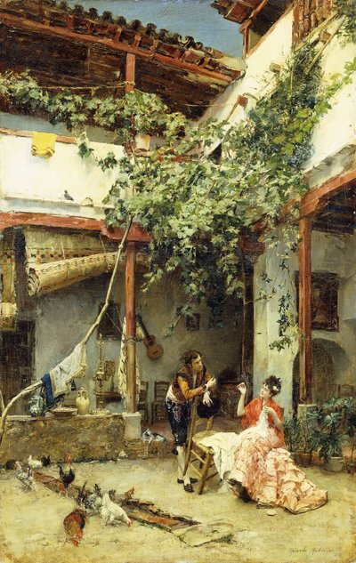 Dans la cour - Ricardo de Madrazo y Garreta