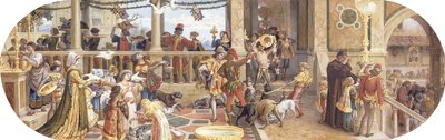 Une fête florentine : Apporter les restes aux animaux et à la table des pauvres - Ricciardo Meacci