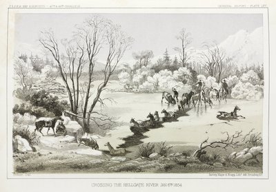 Traversée de la rivière Hellgate, Montana, USA, 6 janvier 1854 - John Pardon
