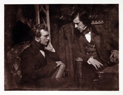 Deux hommes en conversation : docteur Samuel Brown (1817-1856) et le révérend George Gilfillan (1813-1878), photographie vers 1840 - John Pardon
