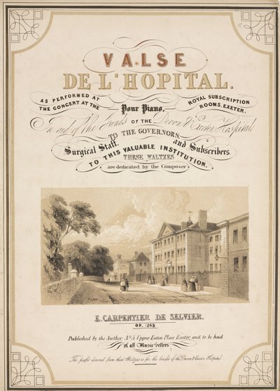 Hôpitaux Page de titre de la partition pour Valse de l