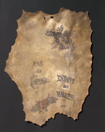 Peau humaine, tatouée avec fleurs et inscriptions, français - John Pardon