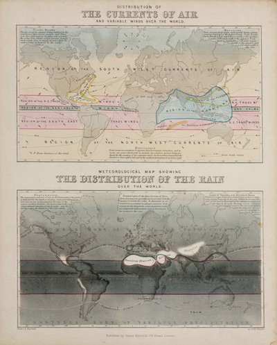 Deux cartes météorologiques, vers 1850 - John Pardon