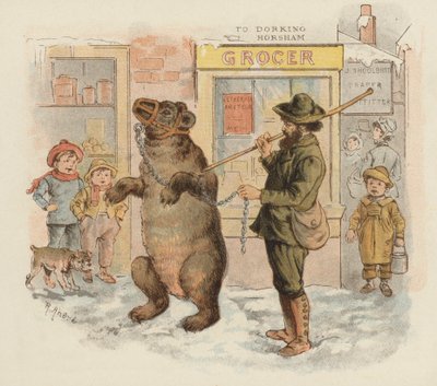 Ours en spectacle (lithographie en couleur) - Richard Andre
