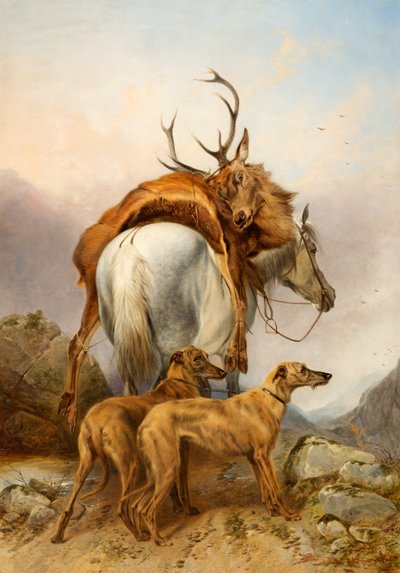 Un poney portant un cerf mort - Richard Ansdell