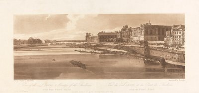 Vue du Louvre et du Pont des Tuileries, prise du Pont Neuf. 1802; Planche 2 de Vues de Paris, le Volume Emanuel Tracé de la planche, B1981.25.2613 - Richard Banks Harraden